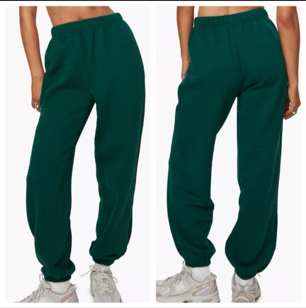 PRINCESS POLLY Hunter Green Quilted Lounge Jogger Sweatpants Size 4